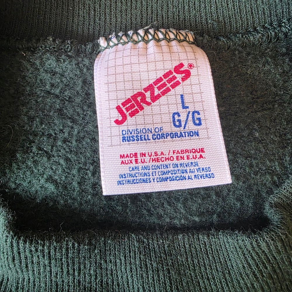Jerzees Vintage 80s Christmas Angel Sweatshirt Green Crewneck L - Picture 7 of 8